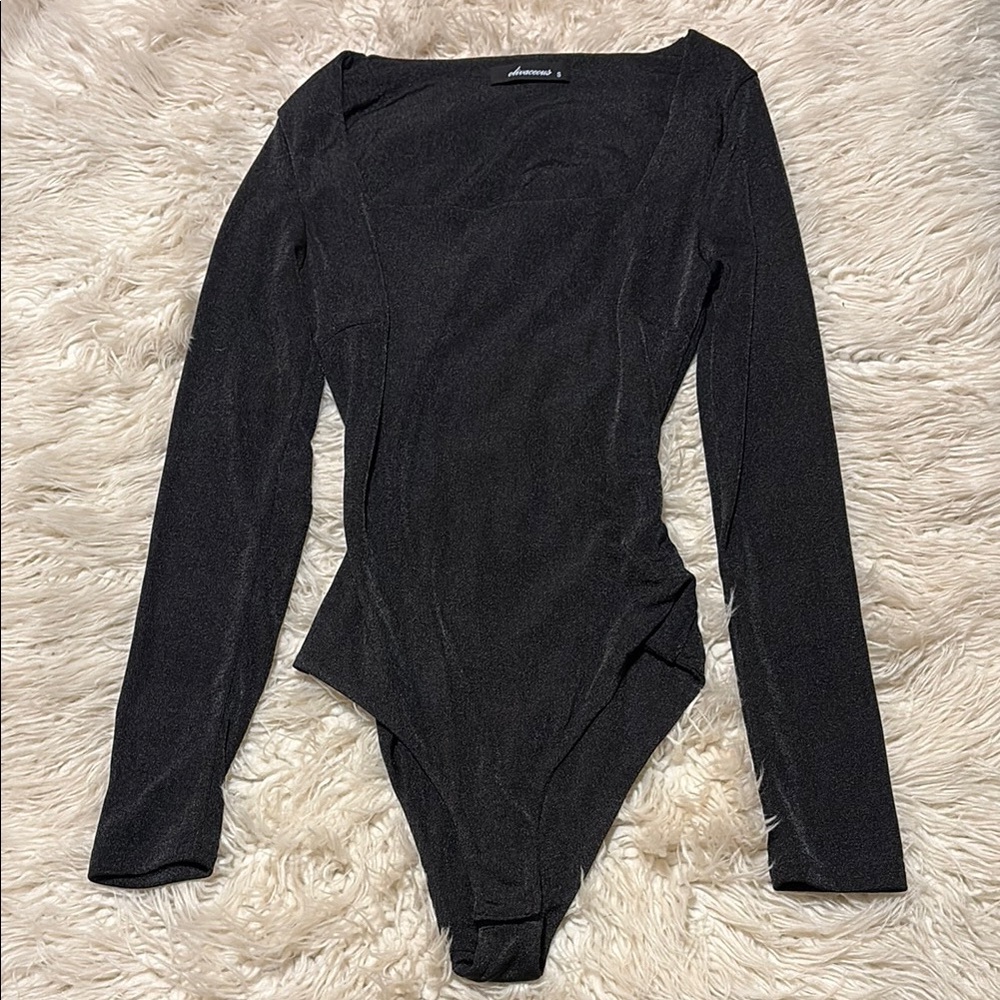 Black leotard with open back